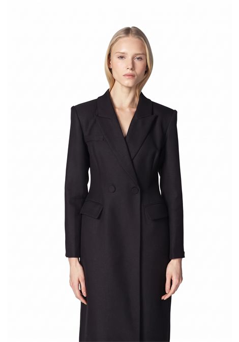 Cappotto slim in tessuto gessato lurex TWENTY FOURHAITCH | A0193NERO